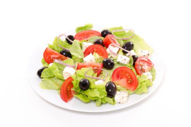 beyaz peynir ile sebze salatası