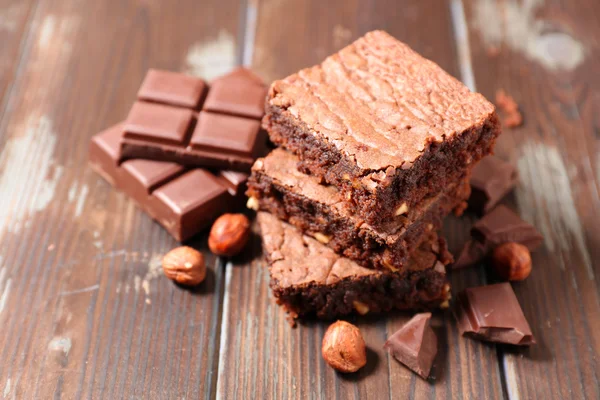 Brownies de chocolate doce — Fotografia de Stock