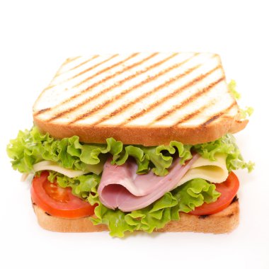 Jambonlu ve sebzeli sandviç