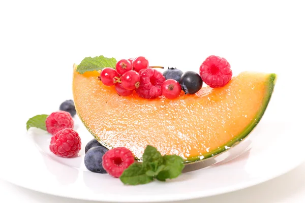 Meloen en bessen vruchten — Stockfoto