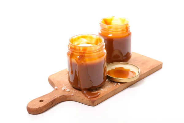 Caramel desszert tégelyek — Stock Fotó
