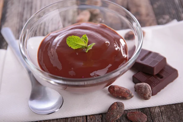 Chocolade crème dessert — Stockfoto