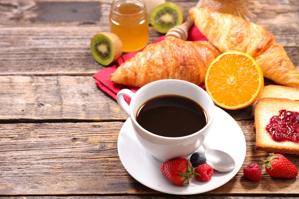 Sammansättningen av frukost med kaffe — Stockfoto