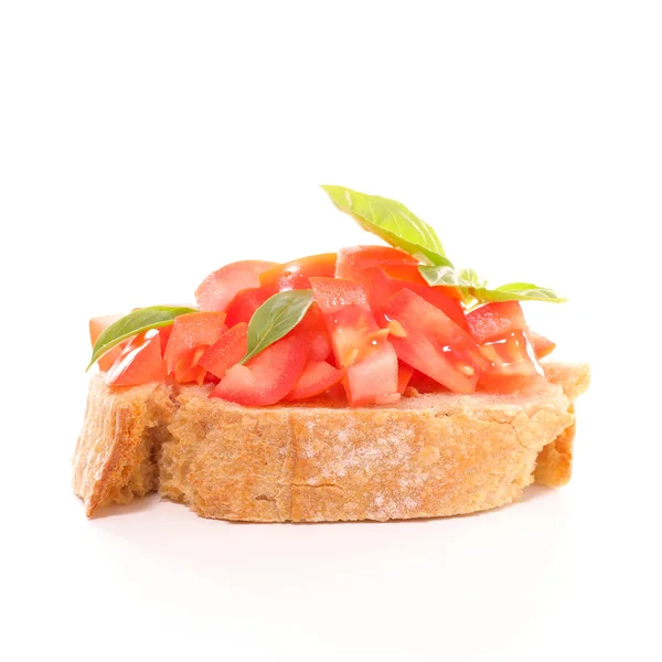 Bruschetta con pomodori e basilico — Foto Stock