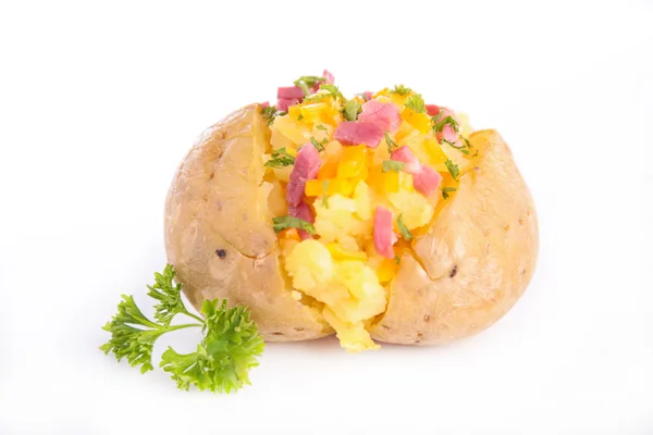 Печеная картошка с сыром и беконом — стоковое фото