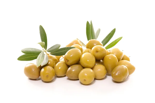 Green olives pile — Stock Photo, Image