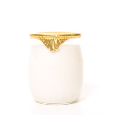 küçük cam taze yoğurt