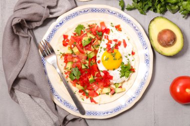 Huevos Rancheros Meksika yemek