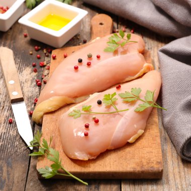 Çiğ tavuk göğsü.