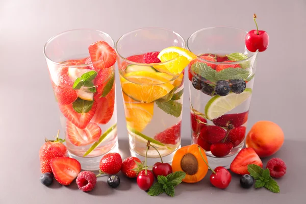 Fruit juice water assortment — Stock Photo, Image