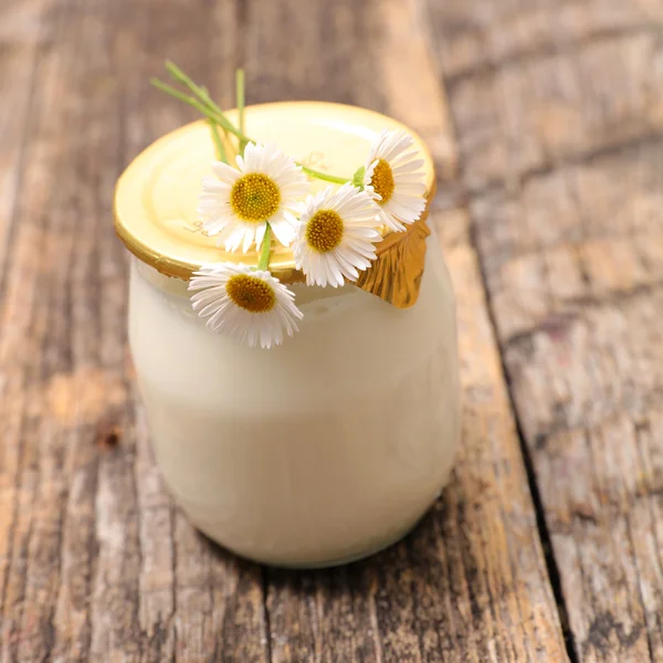 Frischer Joghurt im Glas — Stockfoto