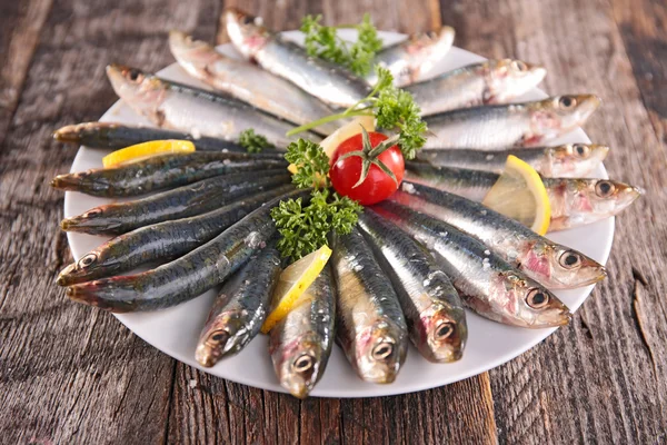Sardinha, anchovas para churrasco — Fotografia de Stock