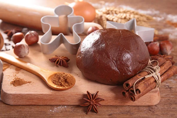 Ginger cookies dough with spices — Stock Photo, Image