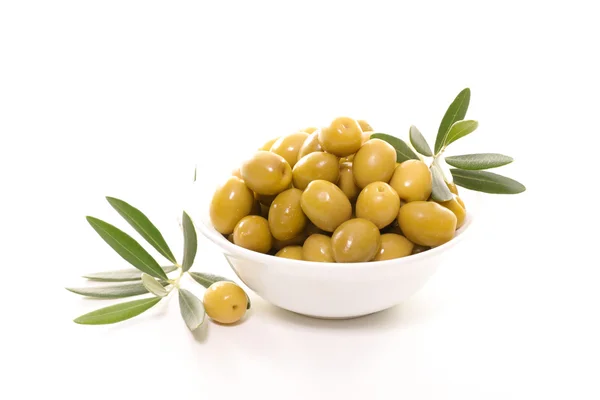 Green olives bowl — Stock Photo, Image