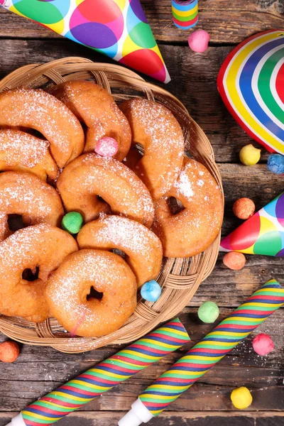 Beignets sucrés pour carnaval — Photo