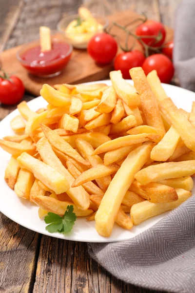 Pommes frites plåt — Stockfoto