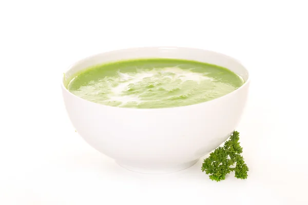 Чаша зеленого супа — стоковое фото