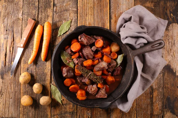 Beef Stew Carrot Wine Sauce — Stock Photo, Image