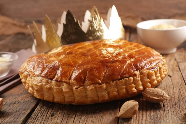 Gâteau Épiphanie Avec Couronne Ingrédient — Photo