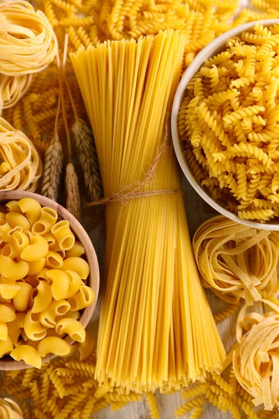 Assorted Raw Pasta Top View — Stock Photo, Image