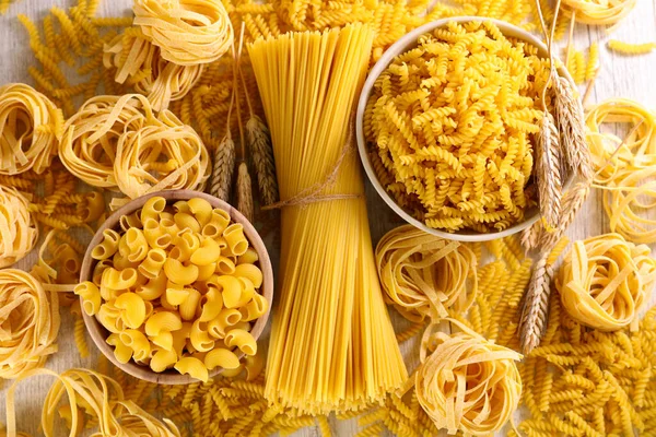 Assorted Raw Pasta Top View — Stock Photo, Image