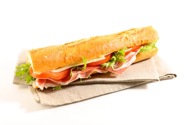 Sandviç Beyaz Arkaplanda Izole Edildi — Stok fotoğraf