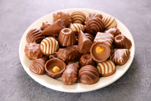 Assiette Chocolat Festif Assortiment — Photo