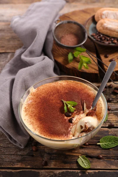 Tiramisu Cake Bowl Italian Dessert — Stock Photo, Image