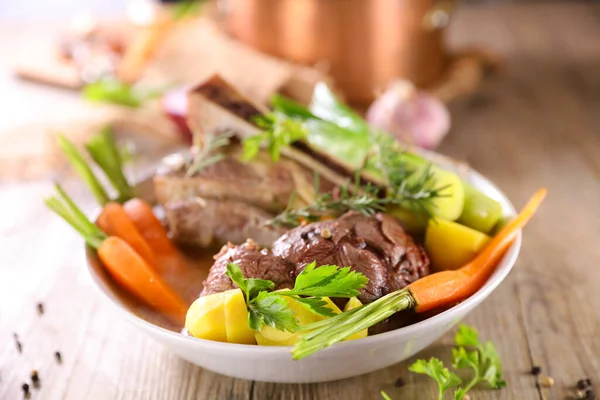 Beef Broth Vegetables — Stock Photo, Image
