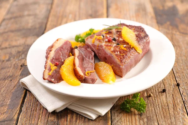 Roast Duck Orange Sauce — Stock Photo, Image