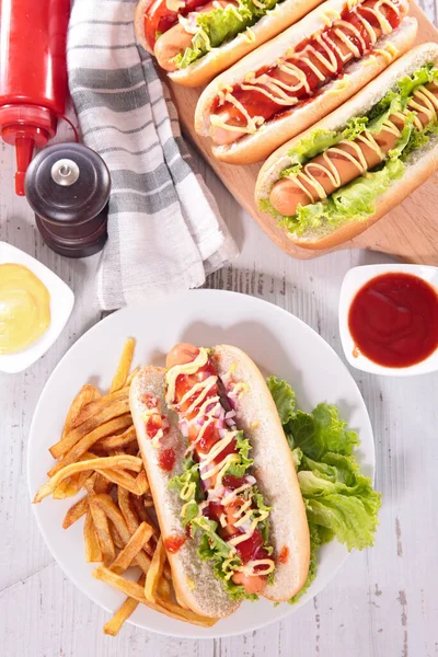 Hot Dog Sült Krumpli — Stock Fotó