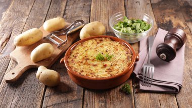 fırında patates püresi ve biftek