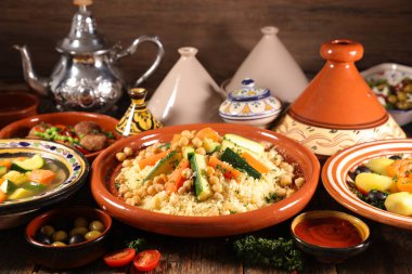 Arap yemeği ve geleneksel yemek koleksiyonu