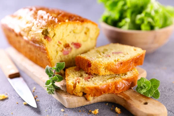 Savory Loaf Cake Cae Ham Olive Cheese — Stock Photo, Image