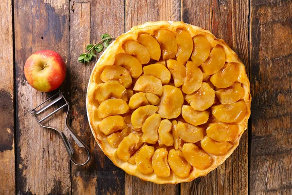 Tarte Tarte Française Traditionnelle Tarte Aux Pommes — Photo