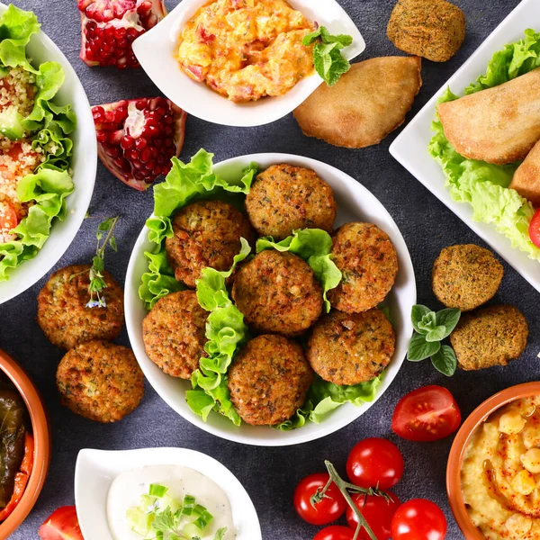 Libański Wybór Żywności Widok Góry — Zdjęcie stockowe