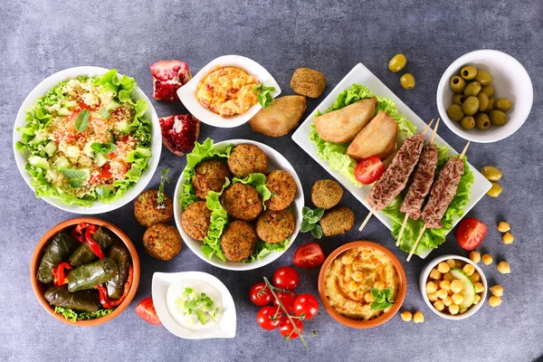 lebanese food selection - top view