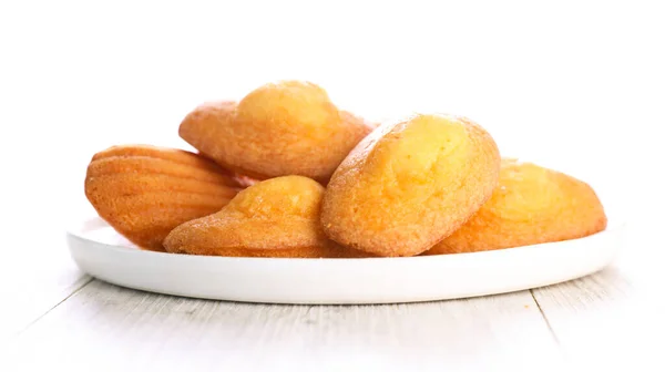 Madeleine Kuchen Auf Dem Tisch — Stockfoto