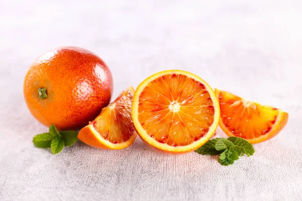 多汁橙片半 — 图库照片