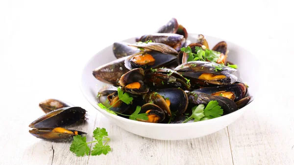 Mussel Wine Parsley — Stock Photo, Image