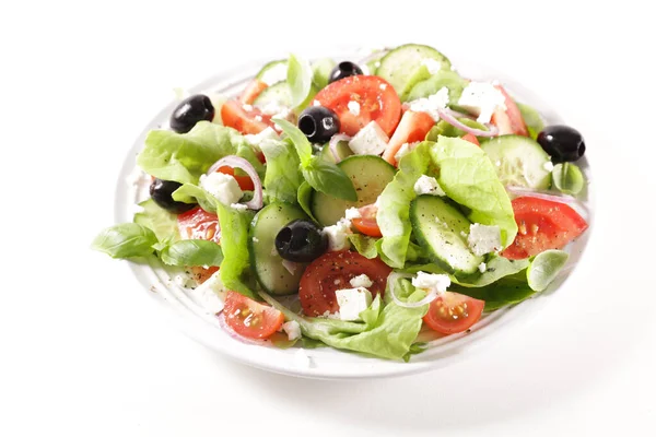 Assiette Avec Salade Légumes Mélangés — Photo