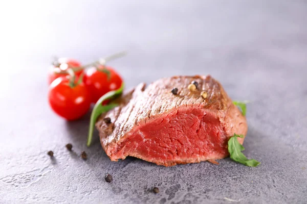 Steak Bœuf Juteux Aux Herbes Poivrons — Photo
