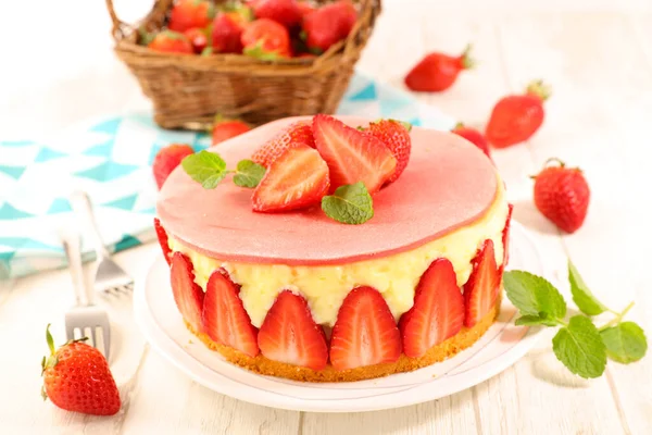 Strawberry Shortcake Pastry Strawberry Cream — Stock Photo, Image