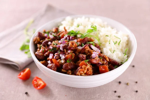 Chili Con Carne Rice — Stock Photo, Image