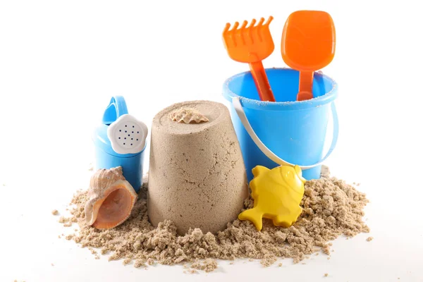 Toys Sea Sand Isolated White Background — Stock Photo, Image
