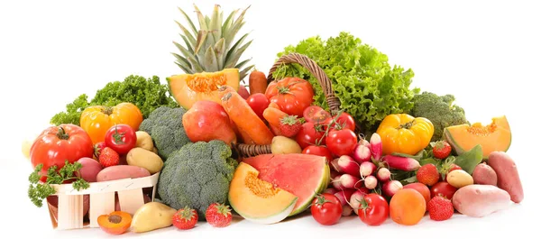 Fruit Vegetables Table Stock Image