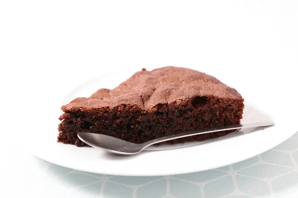 Ломтик Шоколадного Торта Ложки — стоковое фото