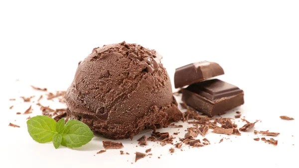 Gelato Cioccolato Scoop Isolato Sfondo Bianco — Foto Stock