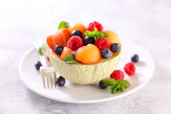 Fruit Salad Melon Berries Fruits — Stock Photo, Image