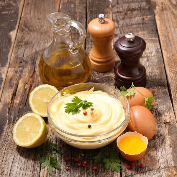 Mayonnaise Mit Frischer Zutat — Stockfoto